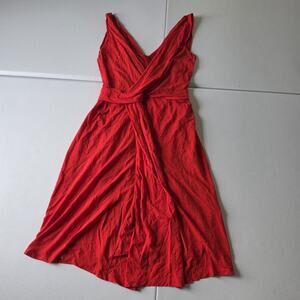 Weekend Max Mara Dress Womens S Red Jersey Wrap Belted Sleeveless Midi Sundress